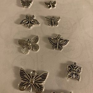 Lot of 9!charms/pendants butterfly theme for jewelry